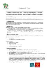 Compte rendu essais variétal salades abri décembre 2023