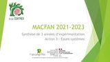 MACFAN MONILIA PECHE SYNTHESE ESSAIS SYSTEMES 2021-2023