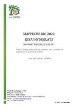 MAPPECHE BIO : CR ESSAI PUCERONS HYDROLATS 2023